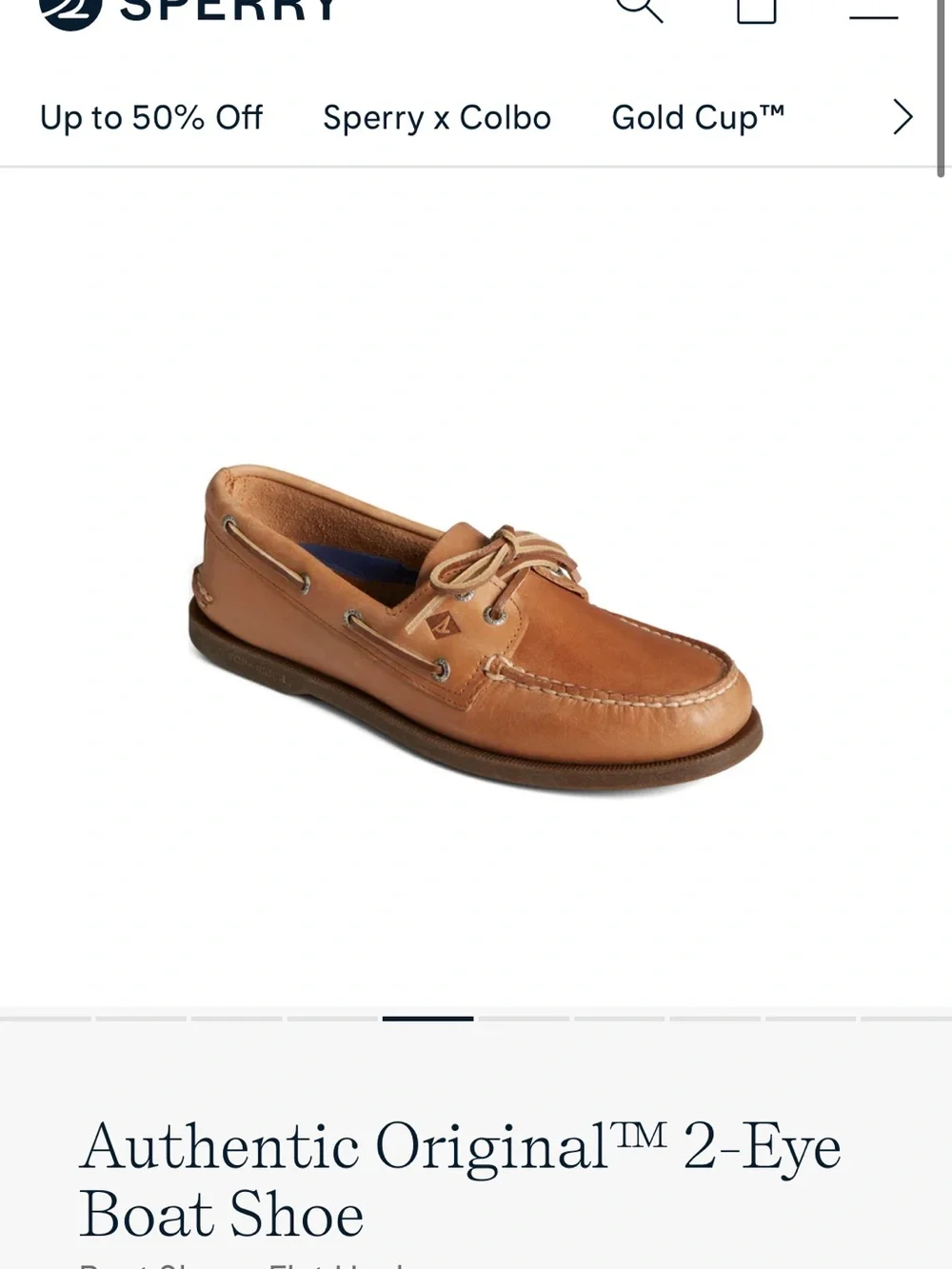 Sperry 2-Eye Boat Shoe in Tan Leather